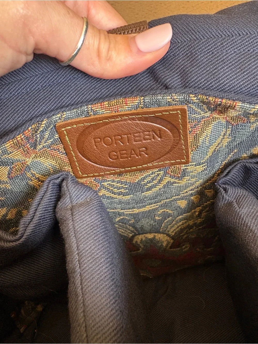 Leather and Tapestry Camera Bag